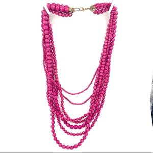 Stacked statement necklace layered beaded thick